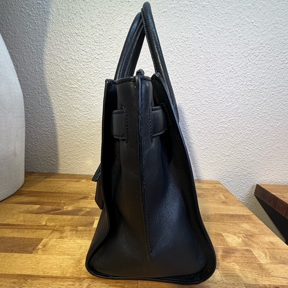 MICHAEL Kors Hamilton Satchel Black Leather Gold Hardware Lock & Key Bag - Picture 8 of 14